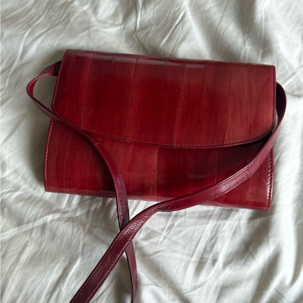Vintage eel skin crossbody purse